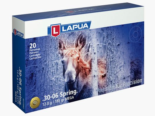 Lapua 44622000 Mega .30-06 Win. 12,0g 185grs. Lange wapens munitie