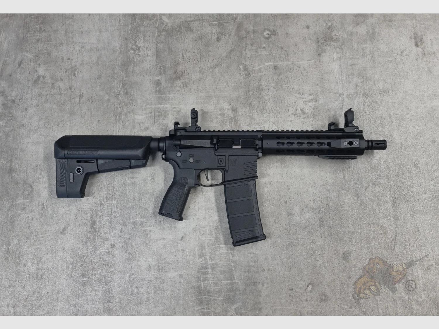 AR15 KeyMod 8 Zoll ALPHA Vollmetall ETU Vollmetall Delta Armory Schwarz S-AEG Airsoft Gewehr Frei ab 18 Jahren