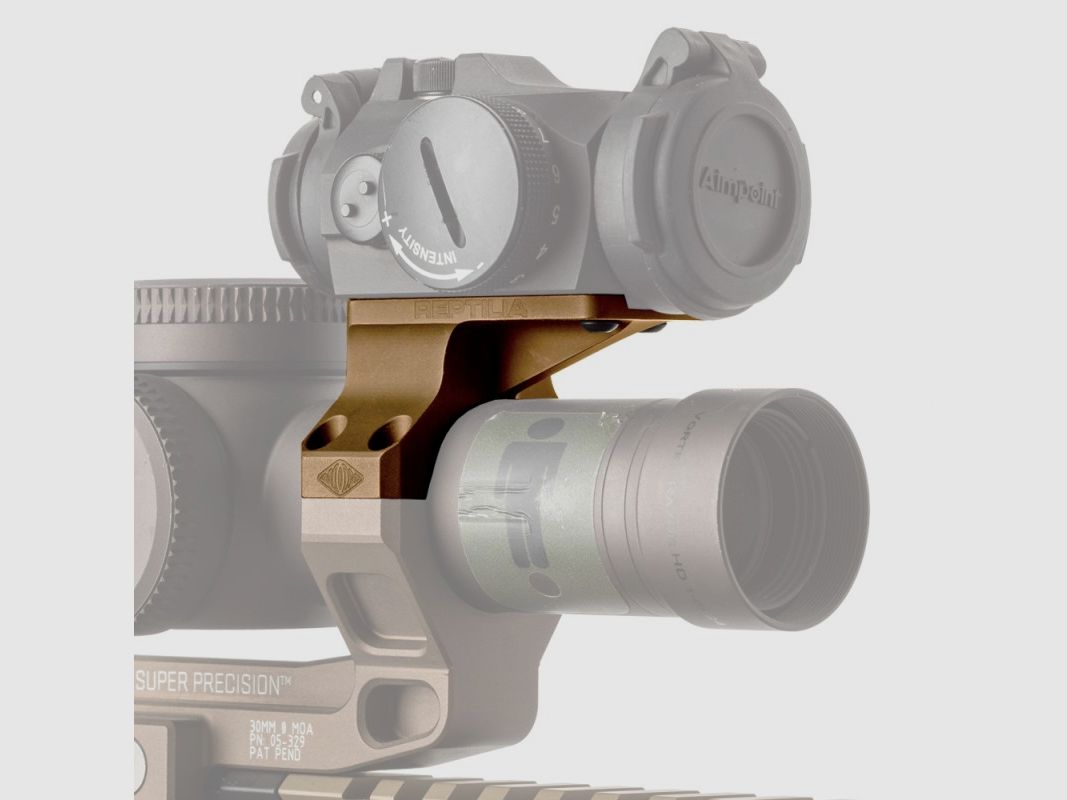ROF-90 für Geissele 30mm Super Precision Montagen & Aimpoint Micro - Flach Dunkelbraun anodisiert