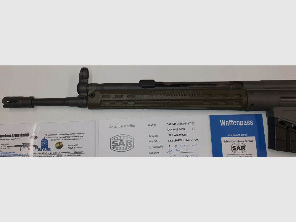 Fusil semi-automatique Schwaben Arms GmbH SAR M41 SPORTMATCH MF3 G3KT calibre 308win. - FABRIQUÉ EN ALLEMAGNE - similaire à HK41/G3, image 4 sur 10