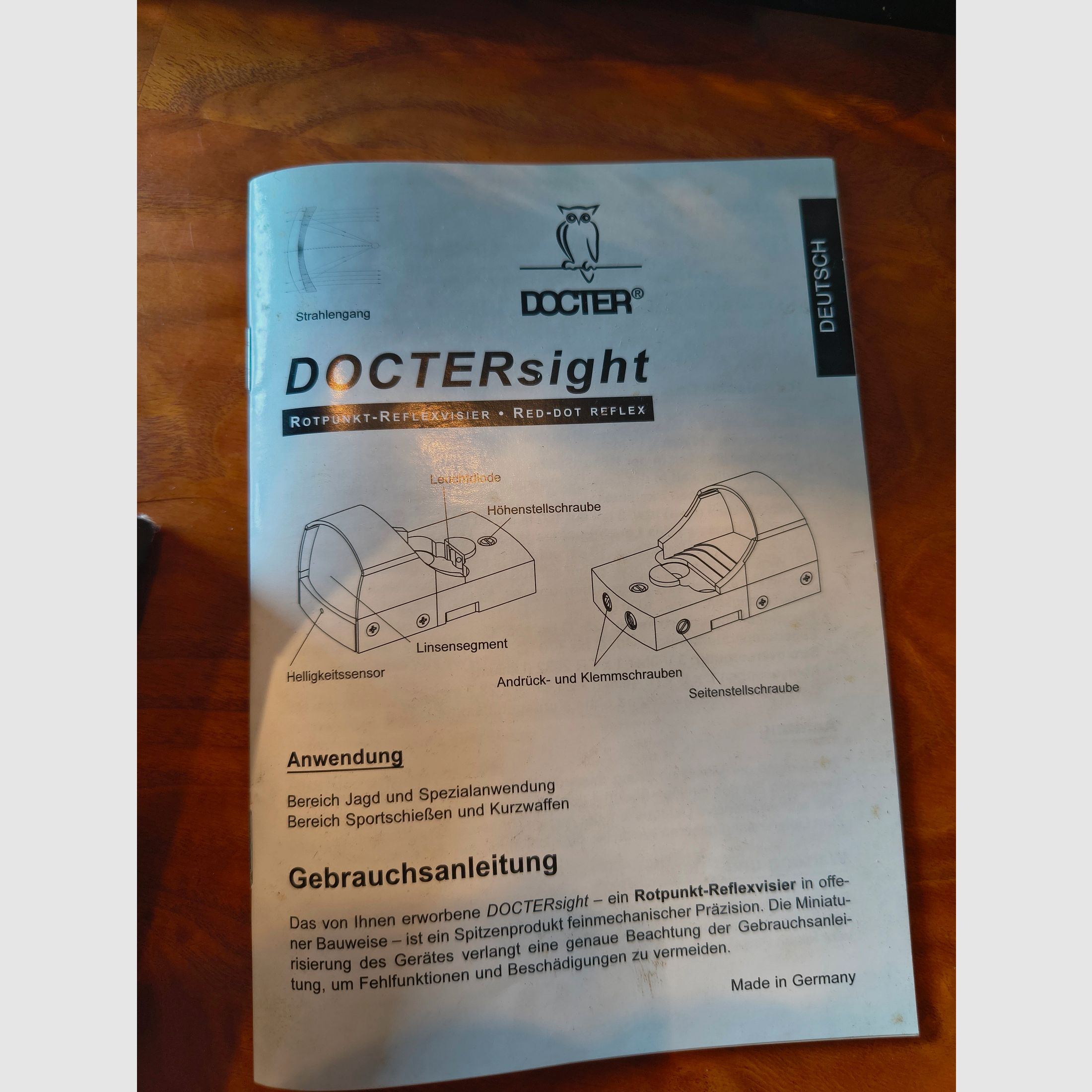 Red dot reflex sight Docter sight D 3.5 MOA with MAK click swivel mount