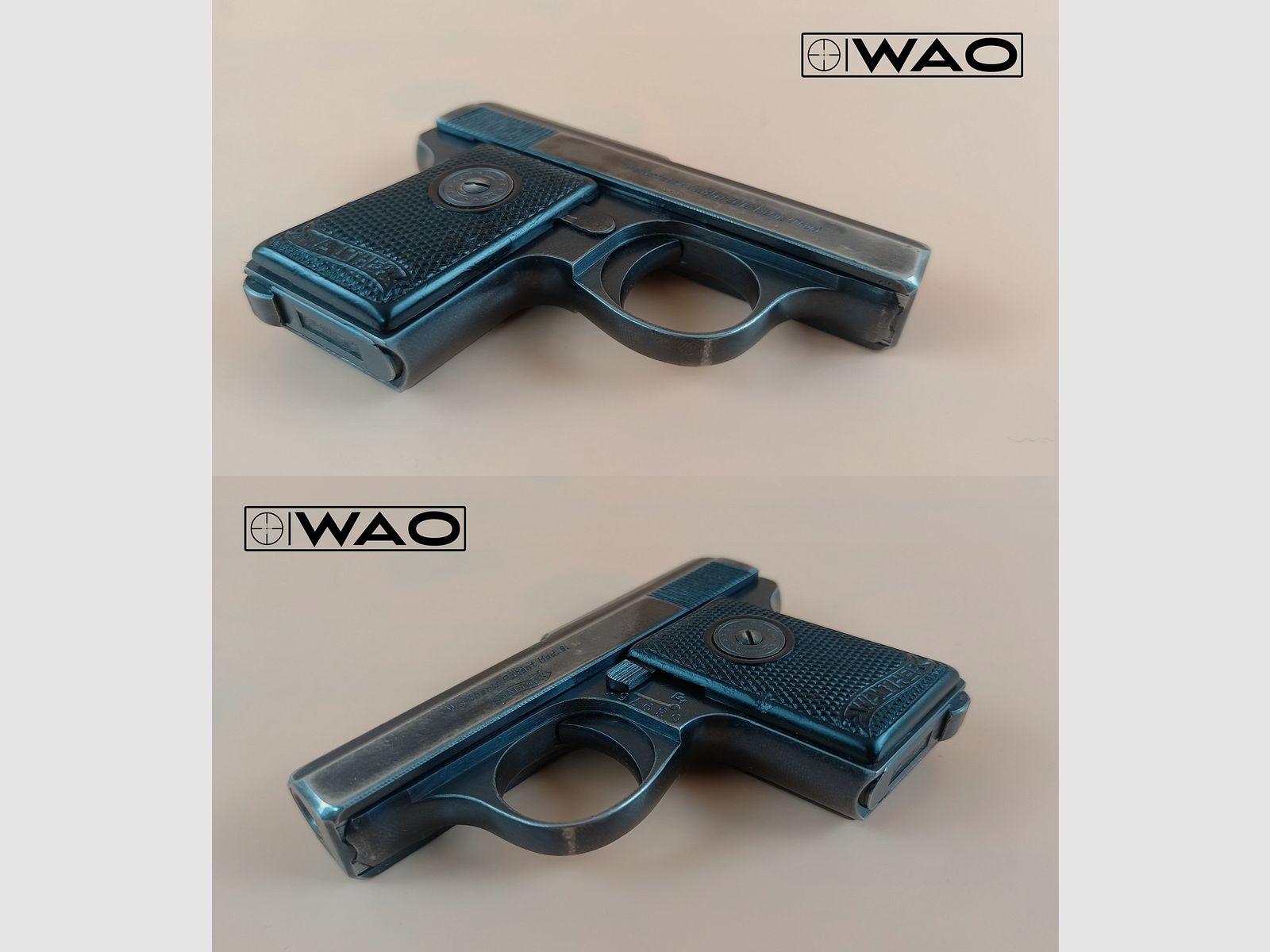 Walther Modèle 9, Mod. 9, Type II, Zella-Mehlis, Cal. 6,35mm Browning *avec étui*