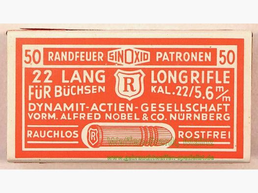 RWS (WZd.Fa.Rottweil) Büchsenpatronen .22 lr /5,6x16 Ziel DM 1
