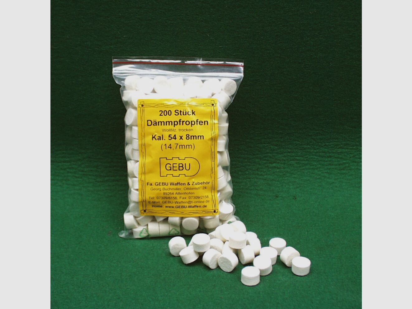 GEBU geluidsisolatiepluggen kaliber 54 x 8mm