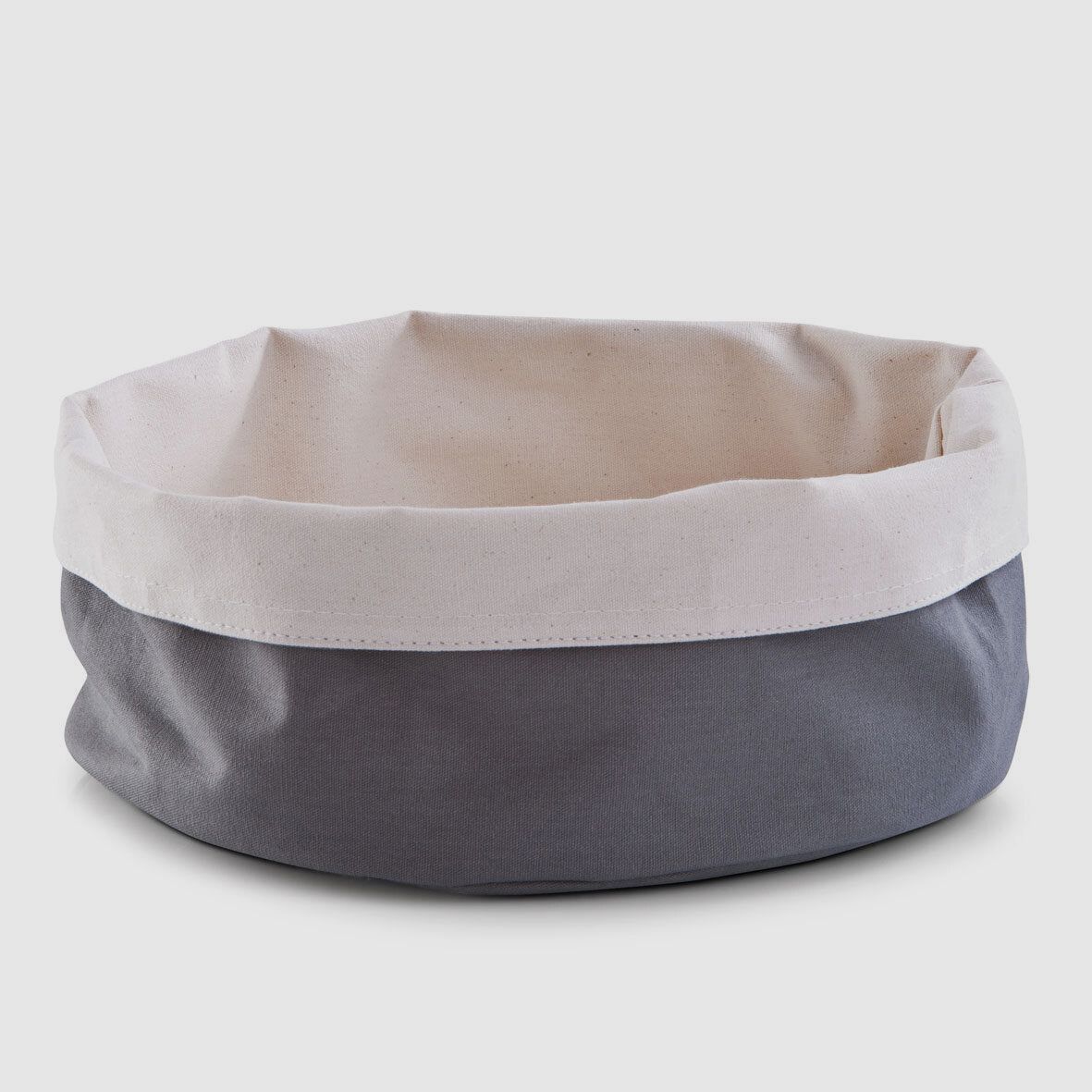 Sacchetto per pane rotondo, 25 cm antracite, bianco crema, immagine 1 di 2