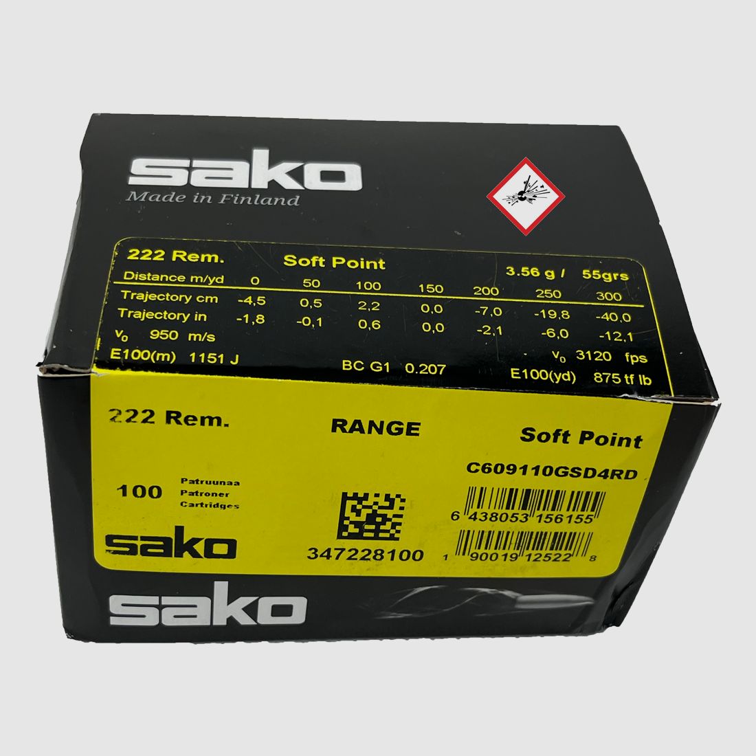 Sako Büchsenpatrone Gamehead .222 SP 55grs