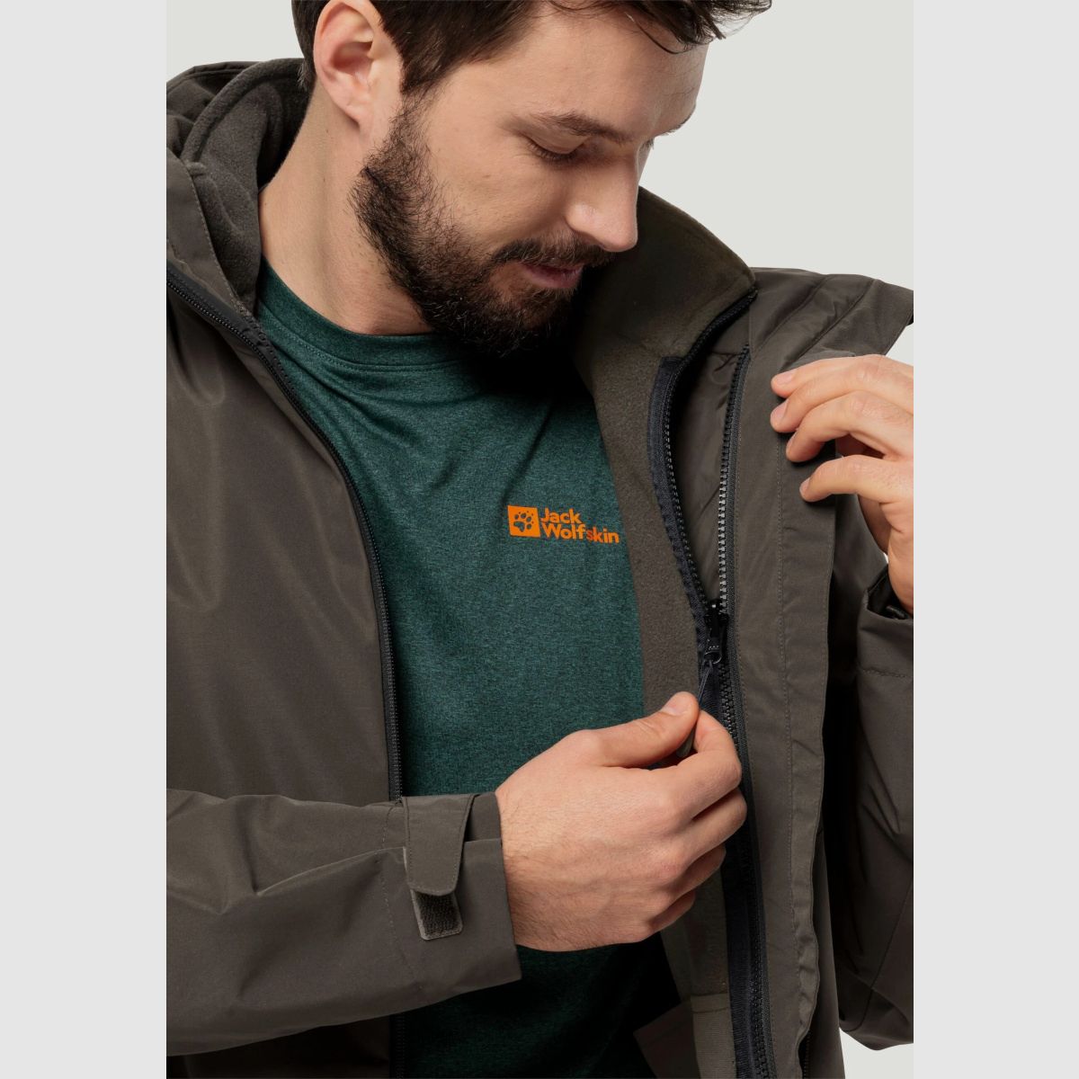 JACK WOLFSKIN Fleecejack heren Waldsteig Fz M Koude Koffie