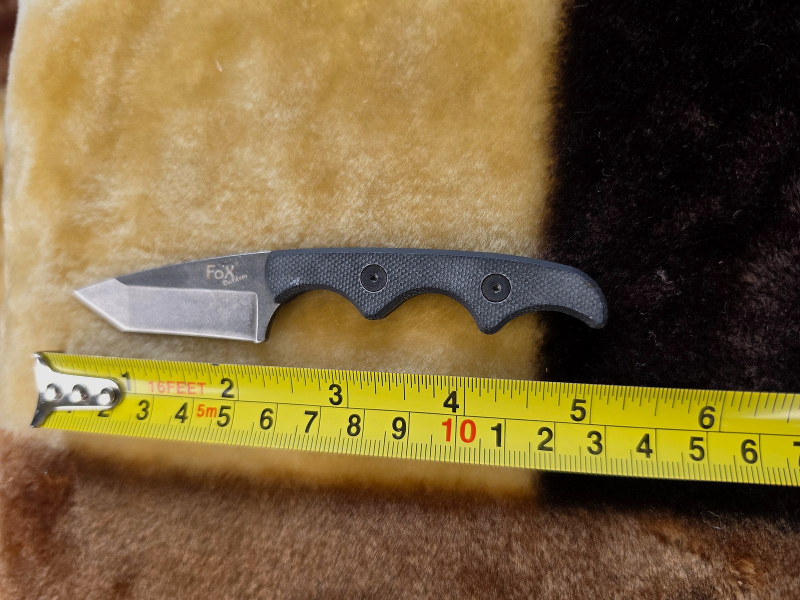 Fox Outdoor taktyczny mini nóż z ostrzem tanto – kompaktowy nóż na szyję i EDC, zdjęcie 3 z 4