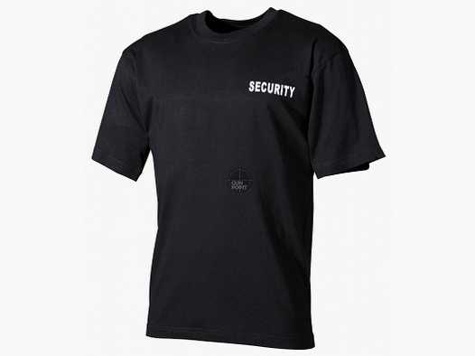 T-Shirt, schwarz,Security, bedruckt - Größe: XL