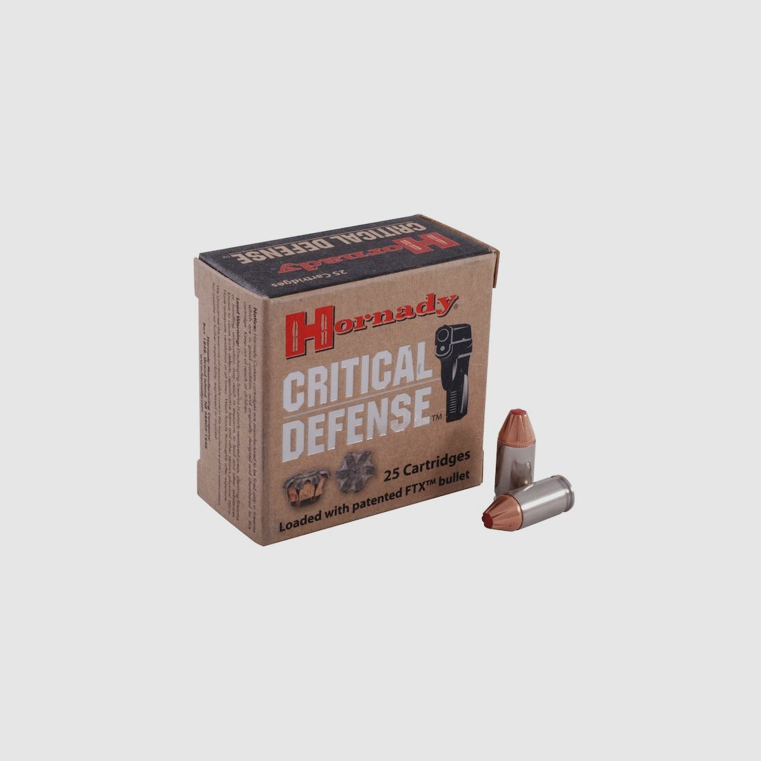 Hornady Critical Defense .380 ACP 90GR FTX 25 cartouches