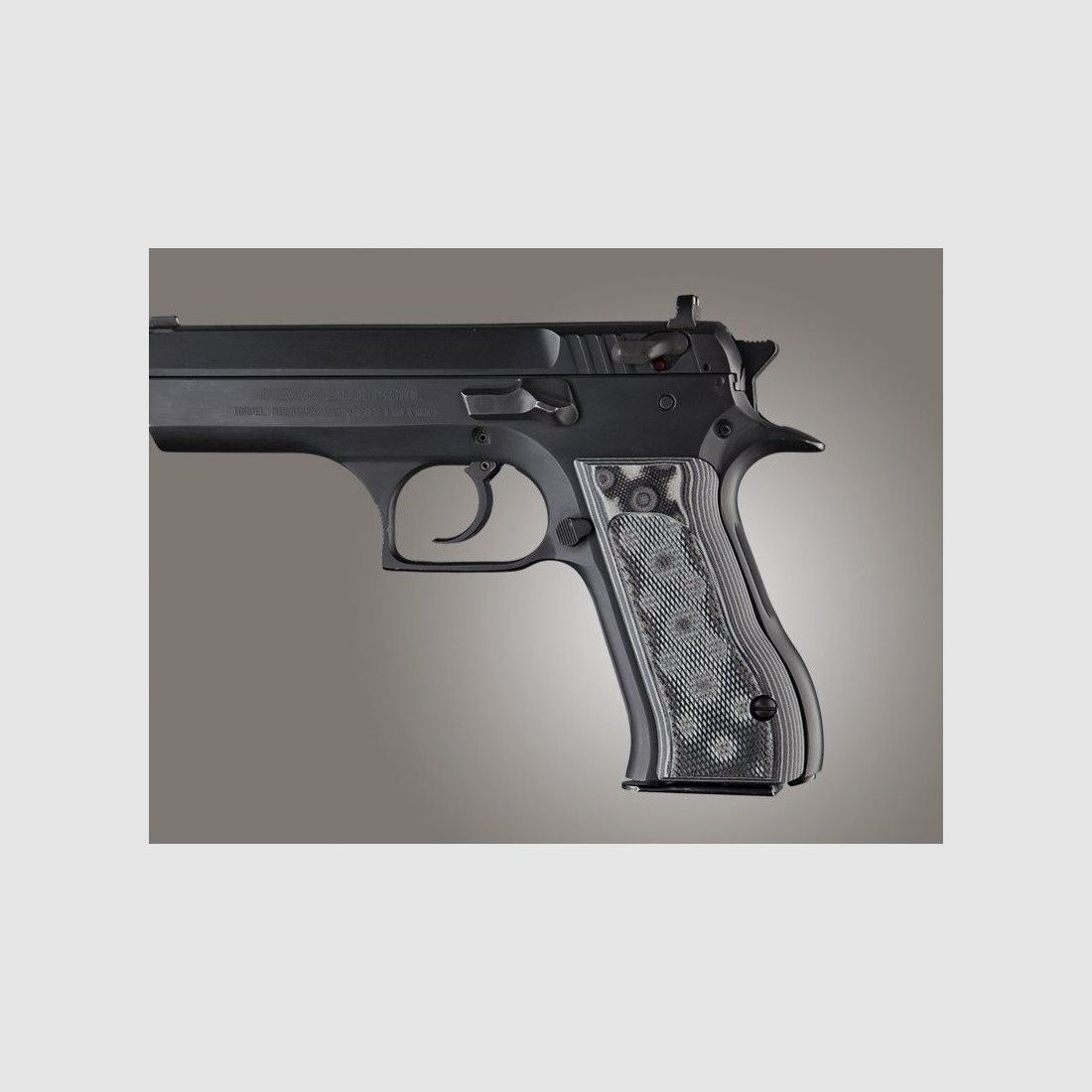 Hogue Baby Eagle .40 / 9mm Jericho & Uzi Eagle G10-Griffschalen mit Fischhaut - G-Mascus Black/Gray