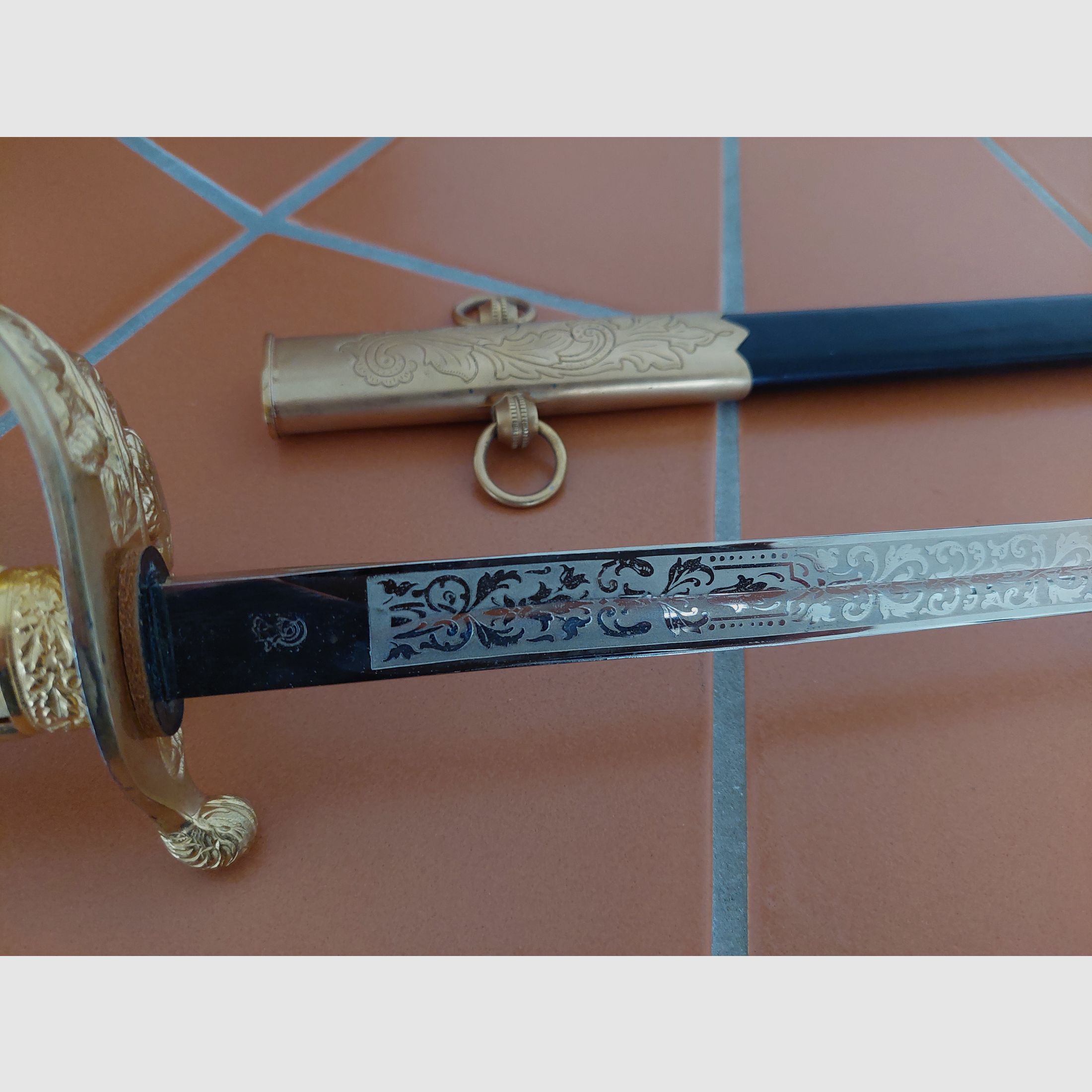 WKC sabel / degen, Colombia, 24 karaat verguld, prijs naar overeenstemming