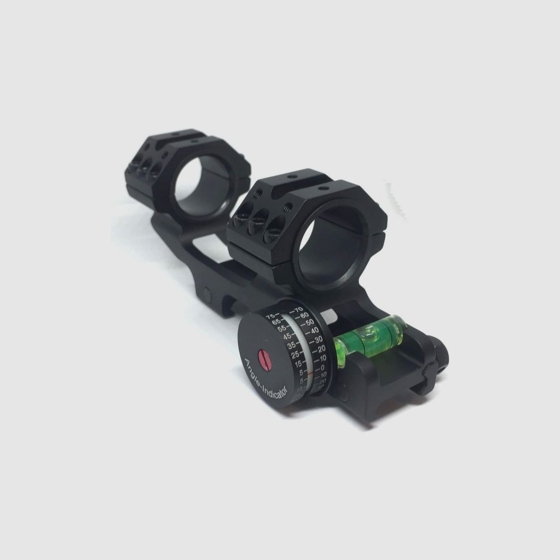 Block mount for 25.4 / 30 mm with integrated inclinometer and bubble level, Weaver-Picatinny rail