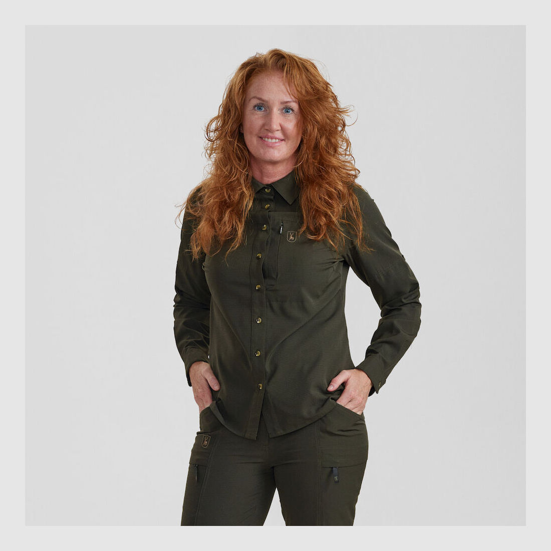 Lady Canopy Bluse - Forest Green – Kleidergröße Damen: 44