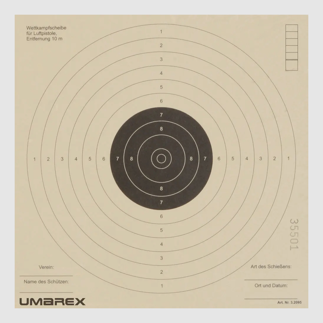 Zielscheiben für Pistolen 17x17cm 250 St.