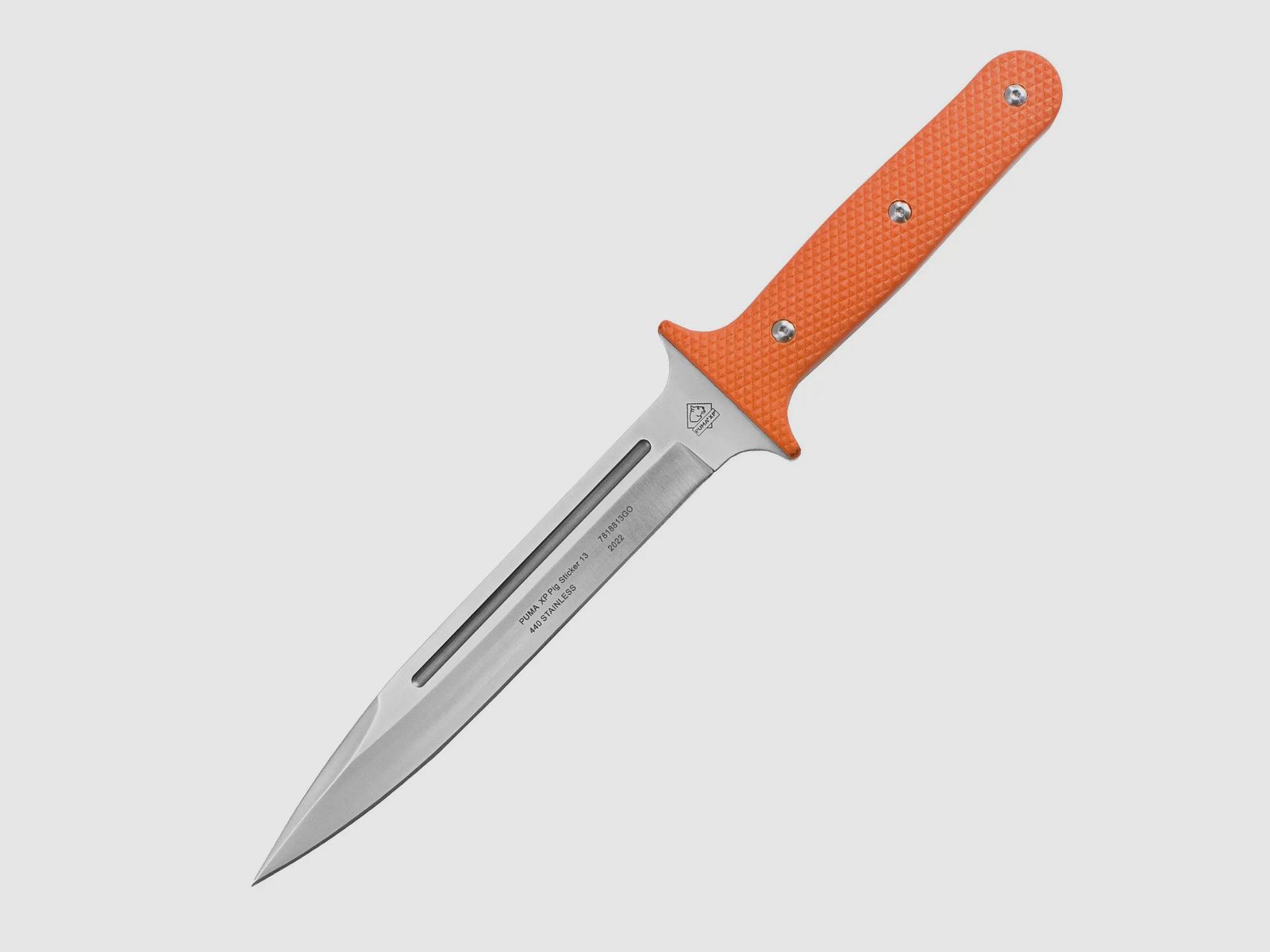 PUMA XP couteau à cochon 13, couteau à dépecer, orange G10 avec peau de poisson, étui Kydex
