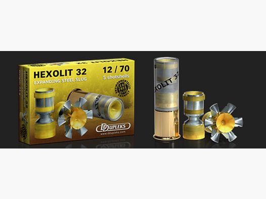 DDupleks Hexolit 32 01-01260 12/70 32g Expanding Steel Slug Shotgun Slug Lead-Free 5 pcs.