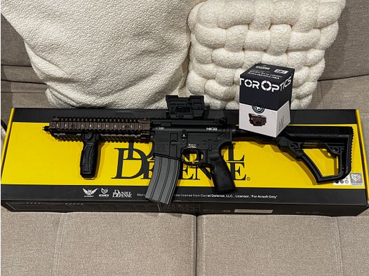 EMG Daniel Defense MK18 RIS II MWS GBBR + Vector Optics Frenzy Plus + accessories | Like new