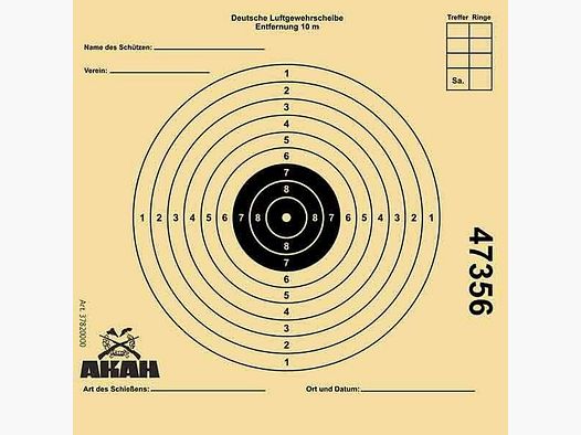 Obiettivo per Fucile ad Aria AKAH 12x12 cm con 10 Anelli