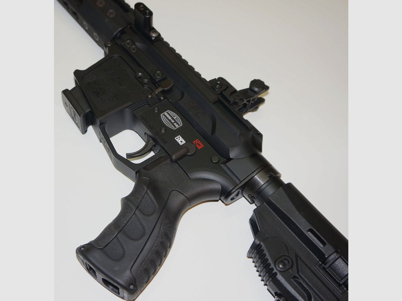 Schwaben Arms GmbH/GWMH Selbstladebüchse GWMH SPC-HUNTER A4 17" (SWISS PISTOL CARBINE) BLACK Kal.9x19 AR15 Glock Magazin