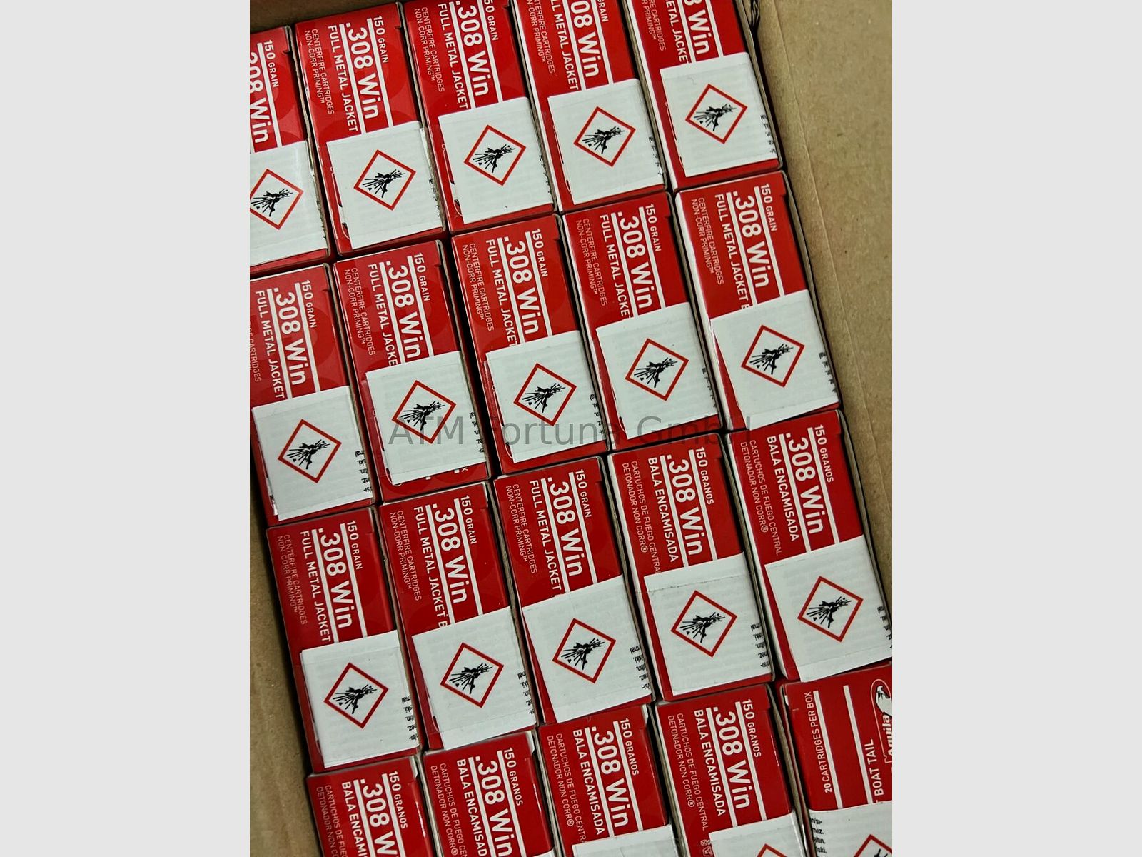 Aquila 1000 pieces Standard .308 Win BTFMJ 150 grs rifle cartridges