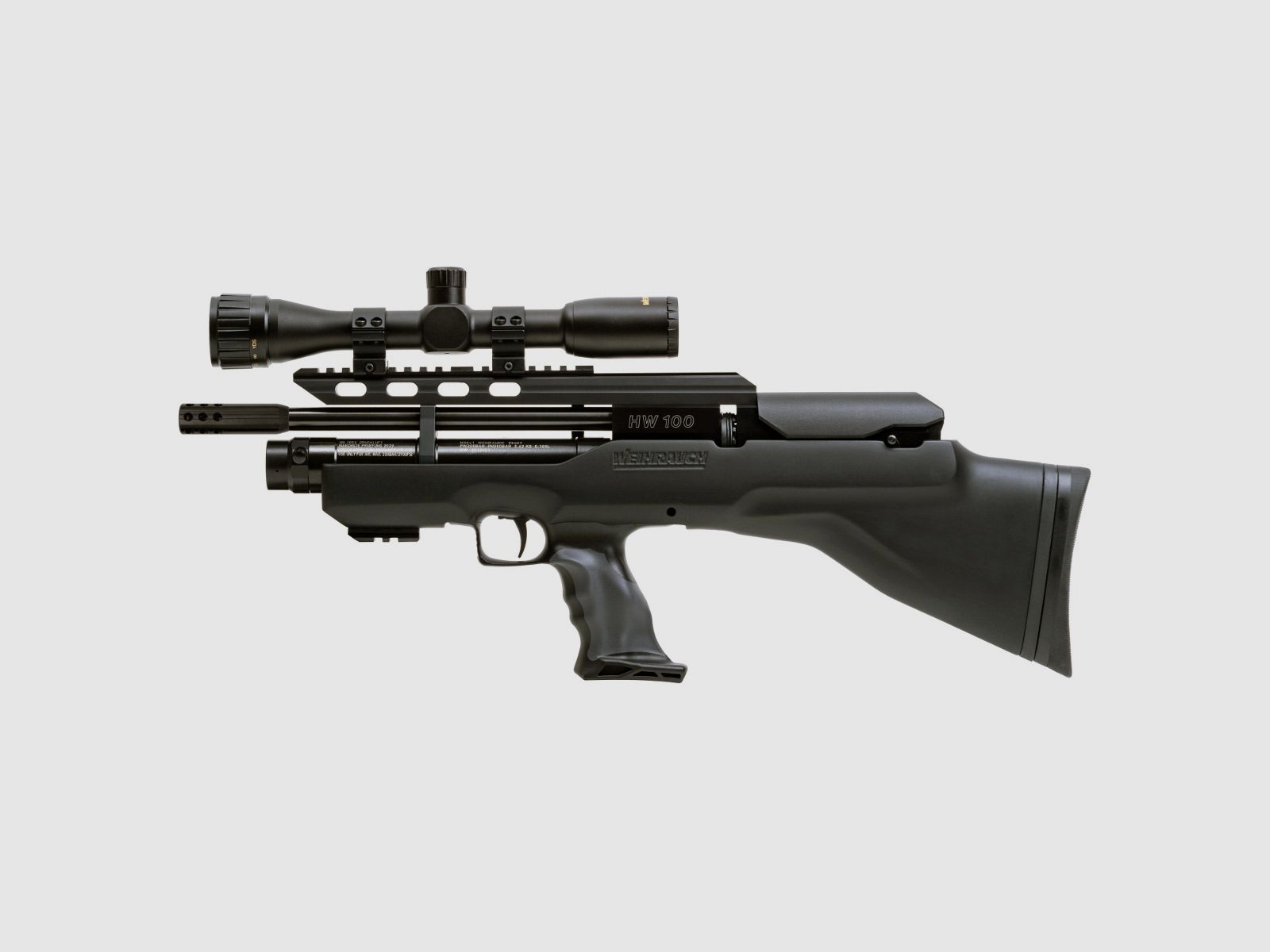 Pressluftgewehr Weihrauch HW 100 Bullpup Carbine, Synthetikschaft, Kompensator, Kaliber 4,5 mm (P18)