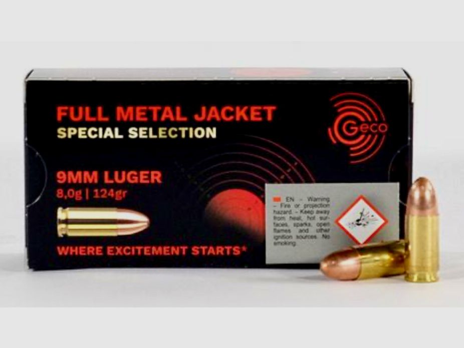 Geco 2431562 9mm LUGER VM Tombak 8,0 g 124gr Special Selection IPSC