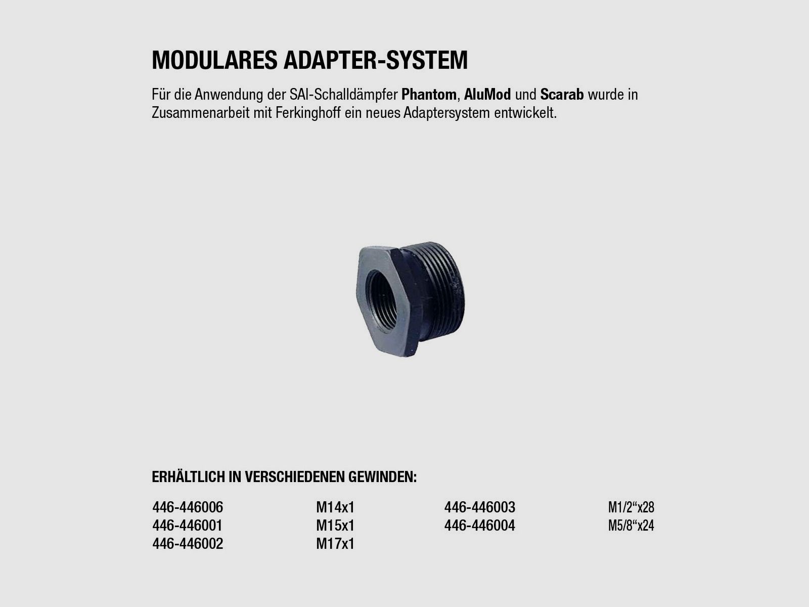 SmallArms Industries	 Modulares Adaptersystem M15x1