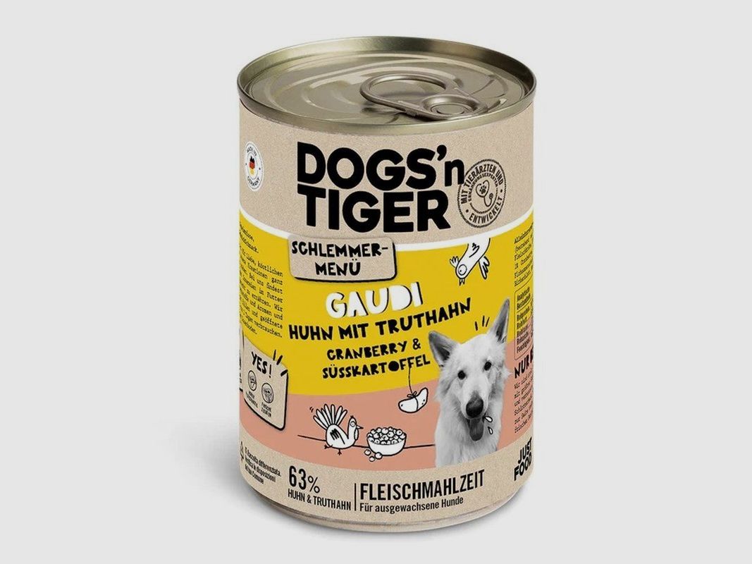 Dogs'n Tiger Hunde Nassfutter Gaudi Huhn & Truthahni 400 g