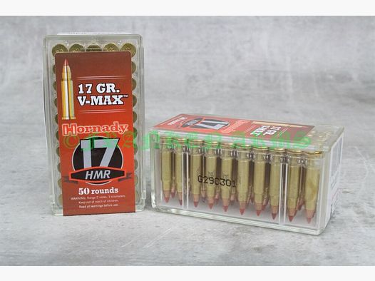 Hornady .17HMR V-Max 17gr. 1,1g 50 pezzi prezzo a scalare
