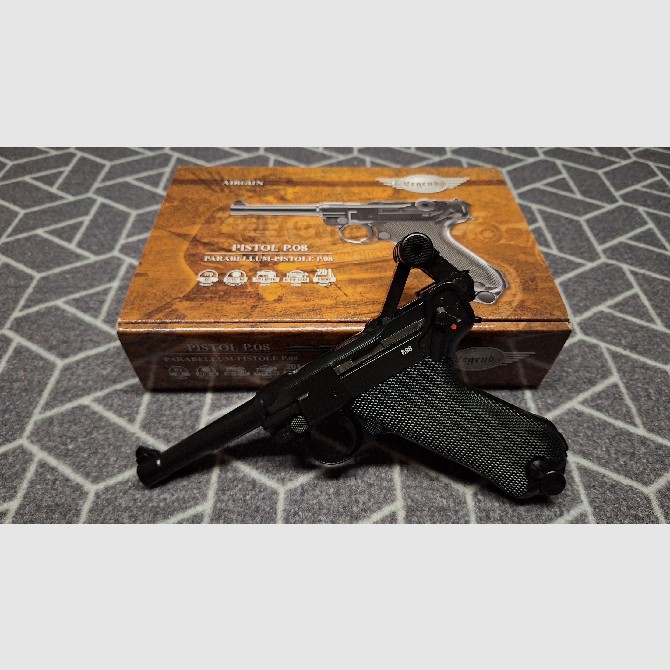 Legends Pistol P08 - 4.5 mm Co2 metal version blowback - NEW!