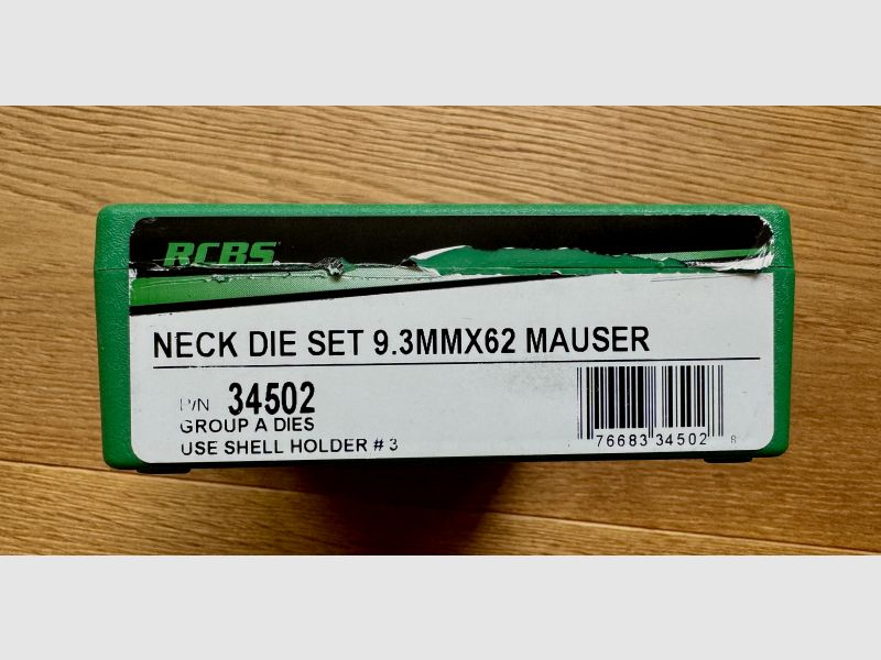 Neuwertig - 9,3x62 Mauser RCBS Matrizensatz mit Hülsenhalskalibriermatrize