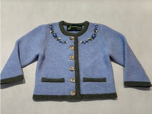 Kinder Strickjacke Merinowolle in Hellblau