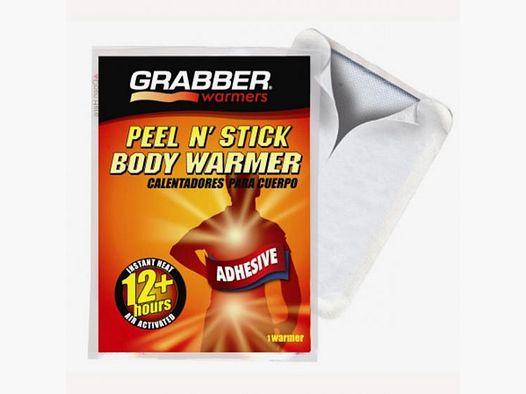 GRABBER body warmer with adhesive surface