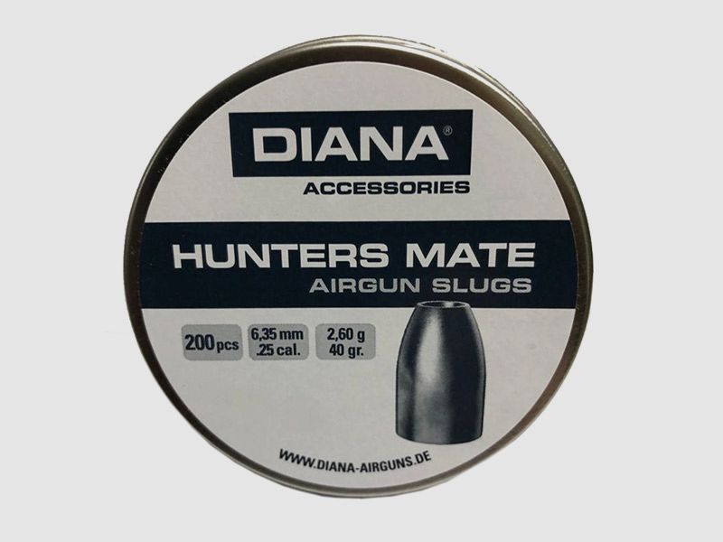Hohlspitz Diabolos Diana Hunters Mate Airgun Slug Kaliber 6,35 mm 2,6 g glatt 200 StĂĽck