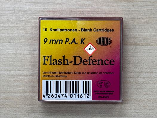 Wadie blank cartridges caliber 9mm P.A.K Flash Defense