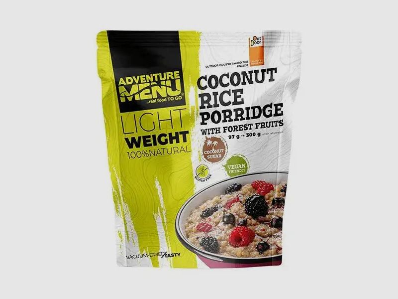 Adventure Menu Porridge de Arroz y Coco Ligero con Frutas del Bosque