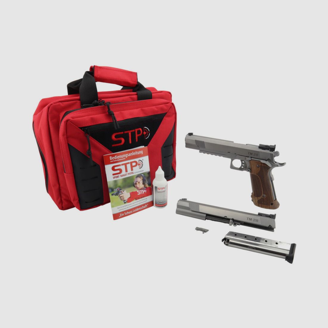 STP TM 28 6.0 con empuñadura Nill Match-German-Master y sistema intercambiable TM 6.0 9mm Luger y mira BOMAR
