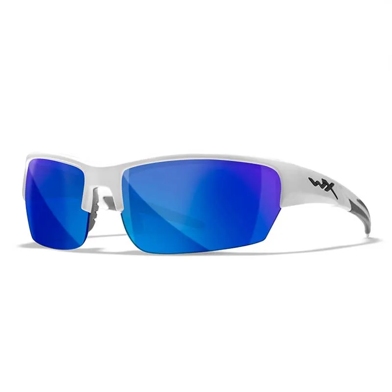 Wiley X SAINT occhiali da sole polarizzati, Blue Mirror, montatura bianca lucida, immagine 1 di 4