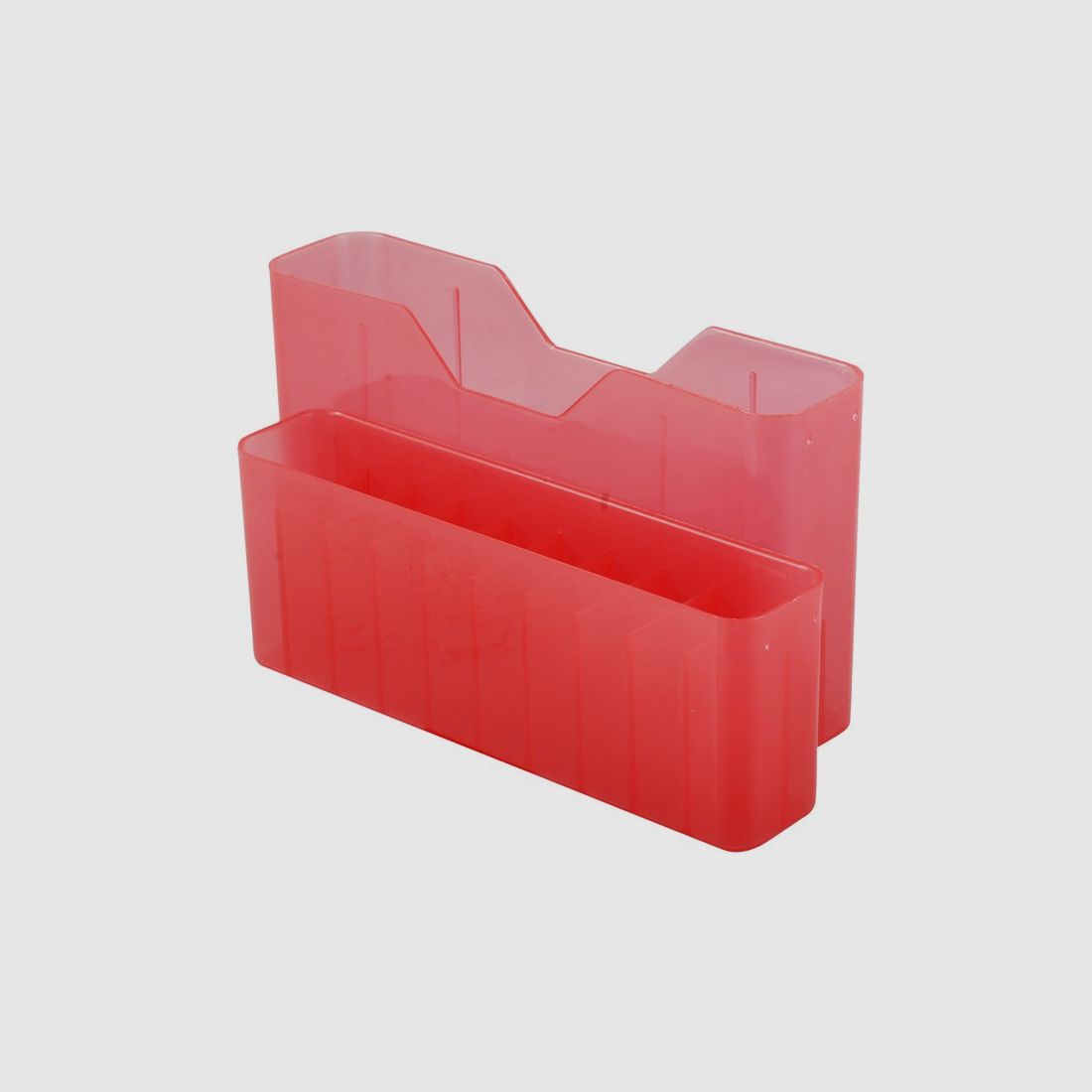 MTM cartridge box J-20-L-29 red clear with lid for 20 cartridges .30-06 and others.