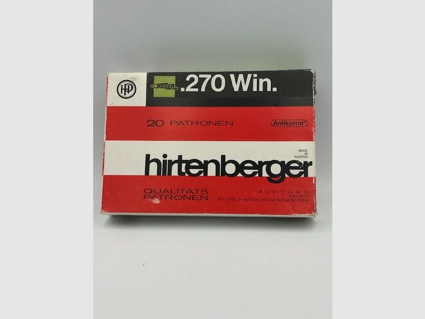 HIRTENBERGER Büchsenmunition .270 Win. Nosler 8.4 g. 130 gr.
