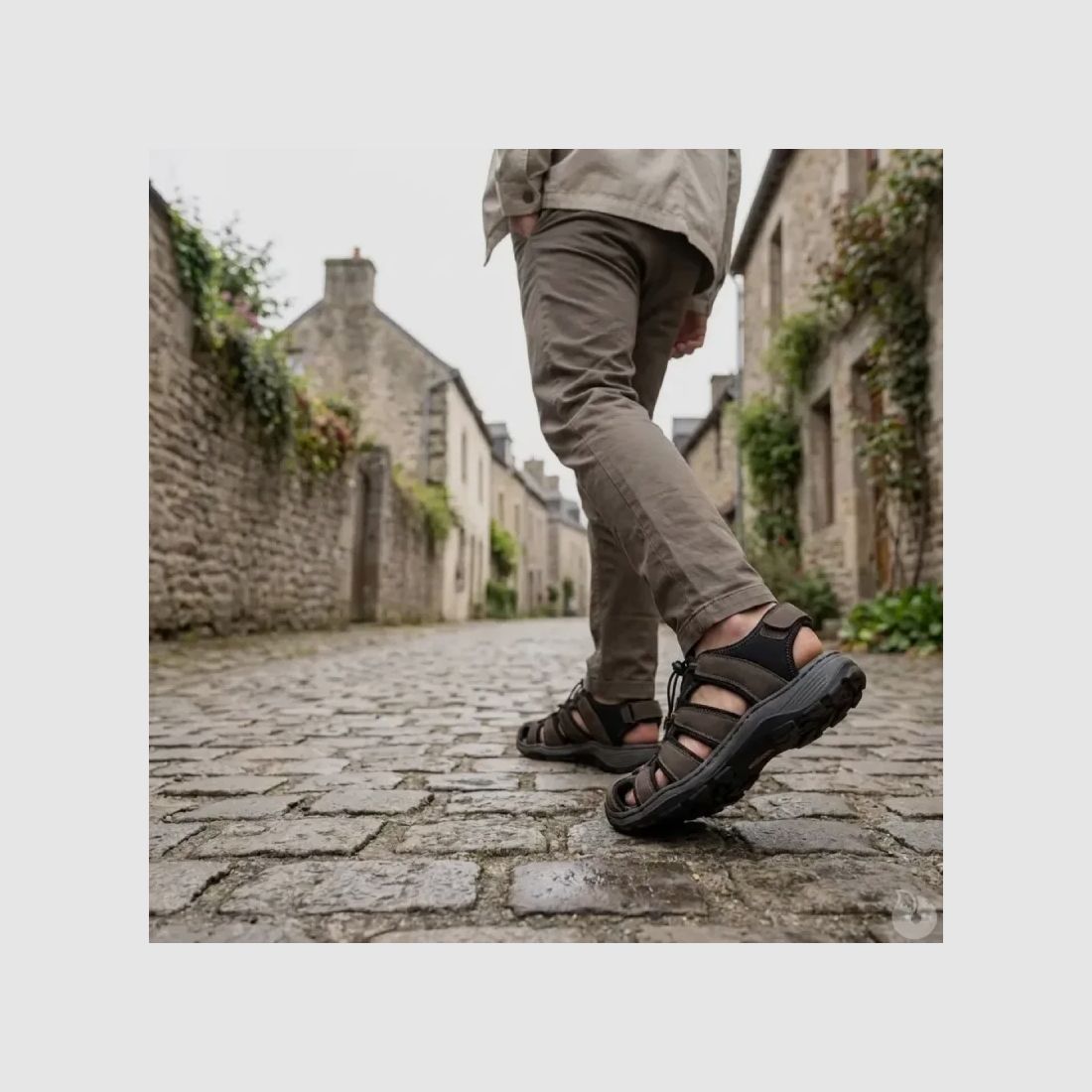 Geschlossene Sandalen für Herren aus braunem Leder - AYOKA Doul, Bild 6 von 9