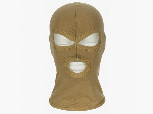 Balaclava, 3-Loch, dnn,coyote tan, 100 % Baumwolle