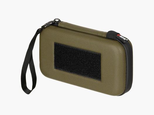Bolsa de carcasa dura, pequeña, con lazos de velcro, oliva