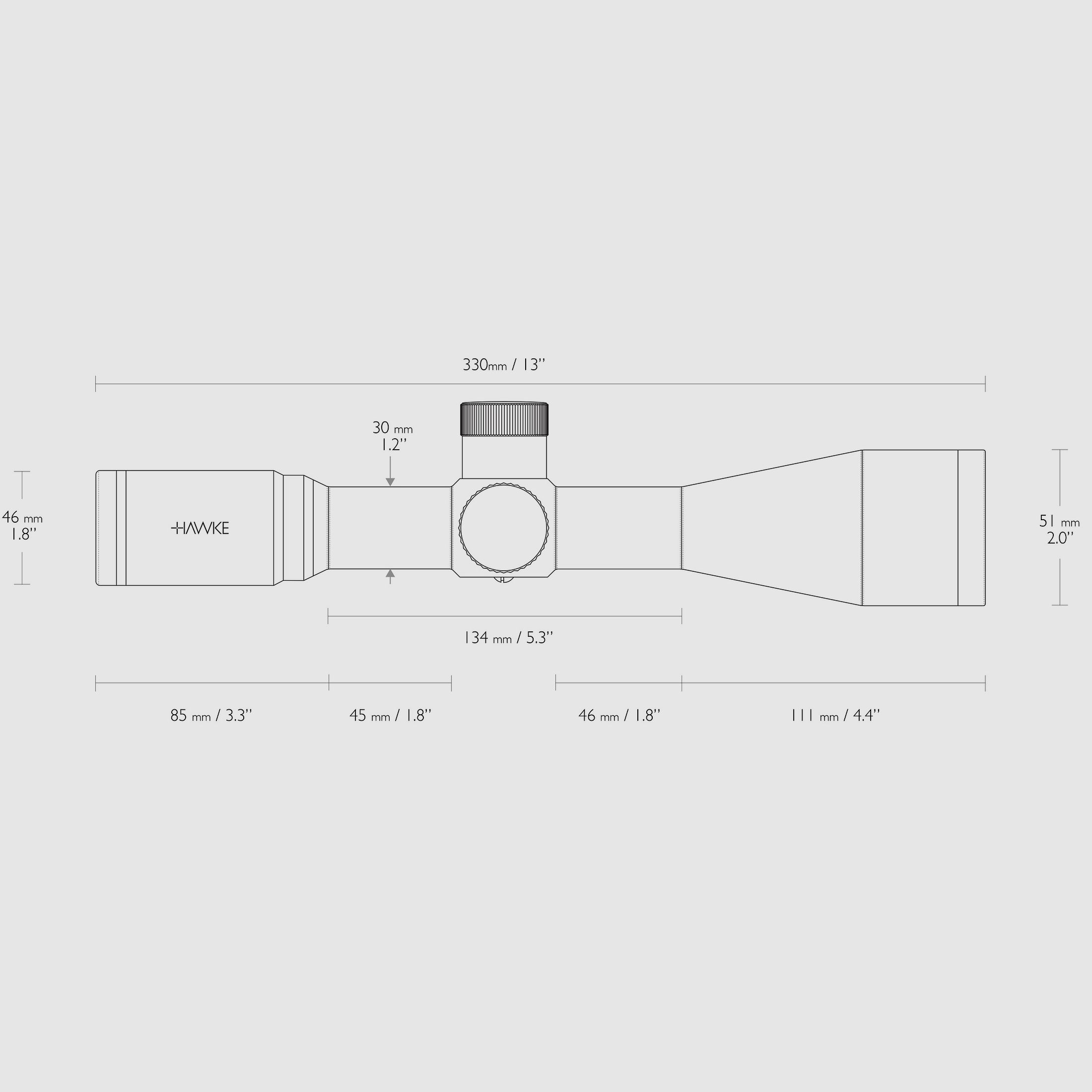 Hawke 13305 AIRMAX 30 WA SF 10x44 AMX IR Absehen