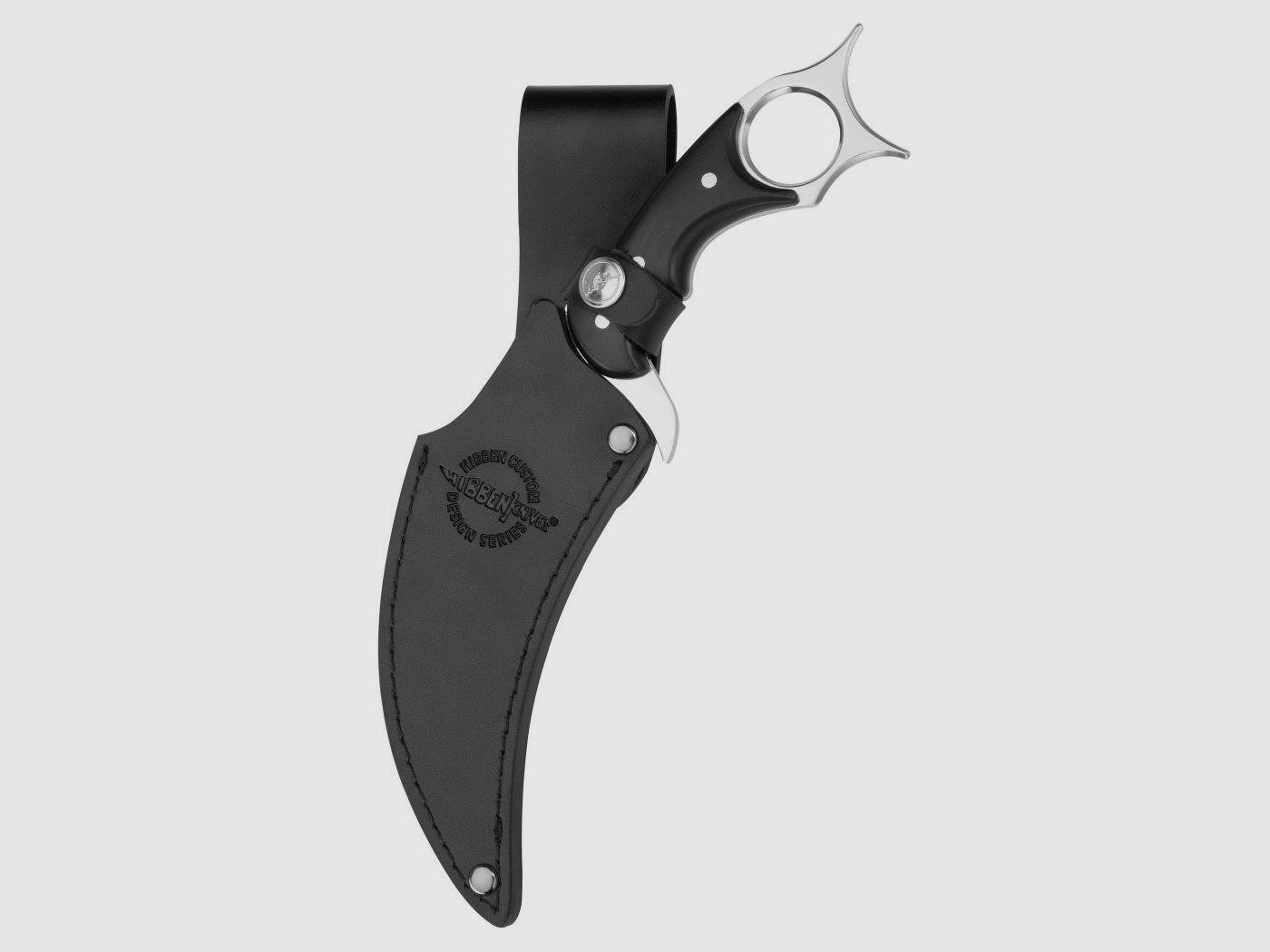 Coltello con fodero in pelle nera, immagine 2 di 2