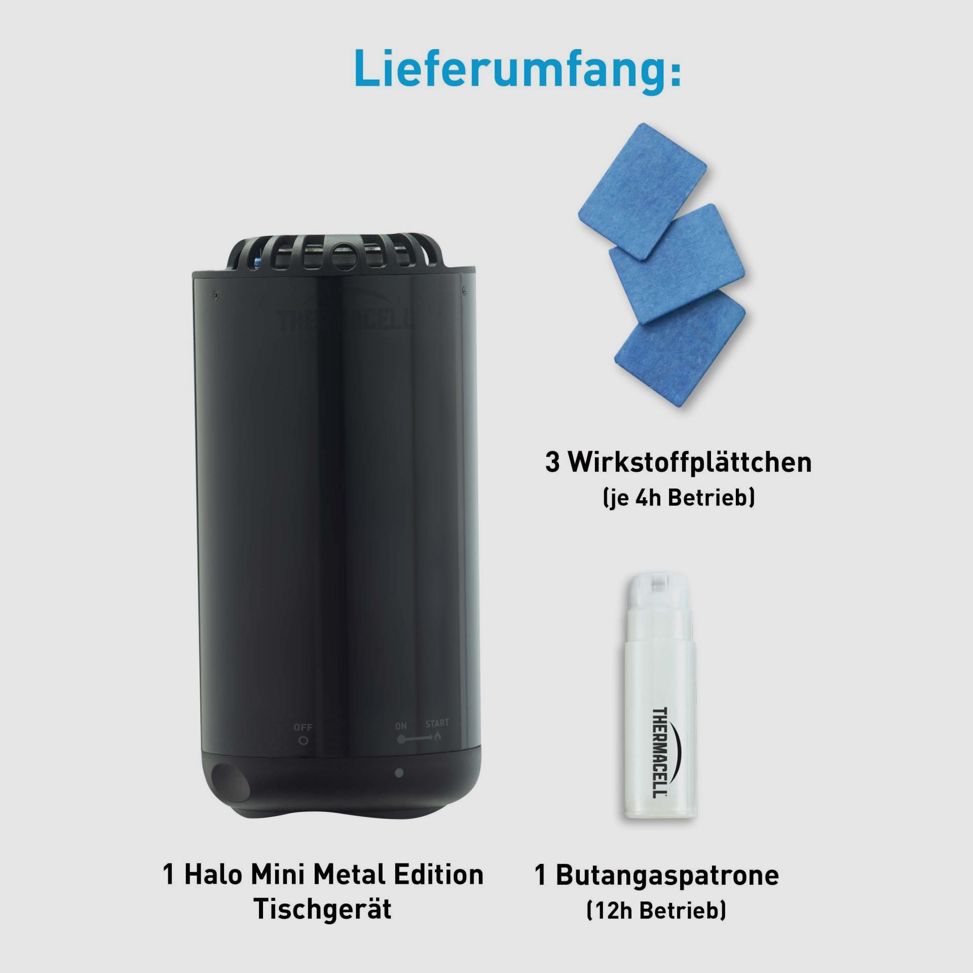 THERMACELL 920208 Mückenabwehrgerät Tischgerät HALO Mini Metal Edition