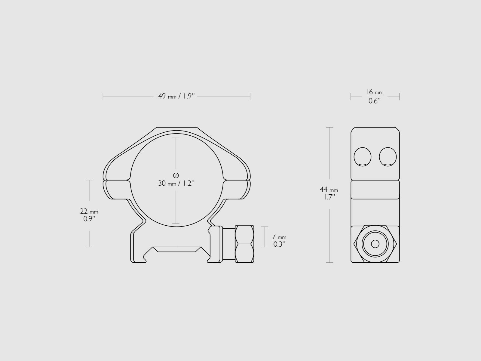 HAWKE Precision Steel Ring Mounts 30mm, Bild 2 von 2