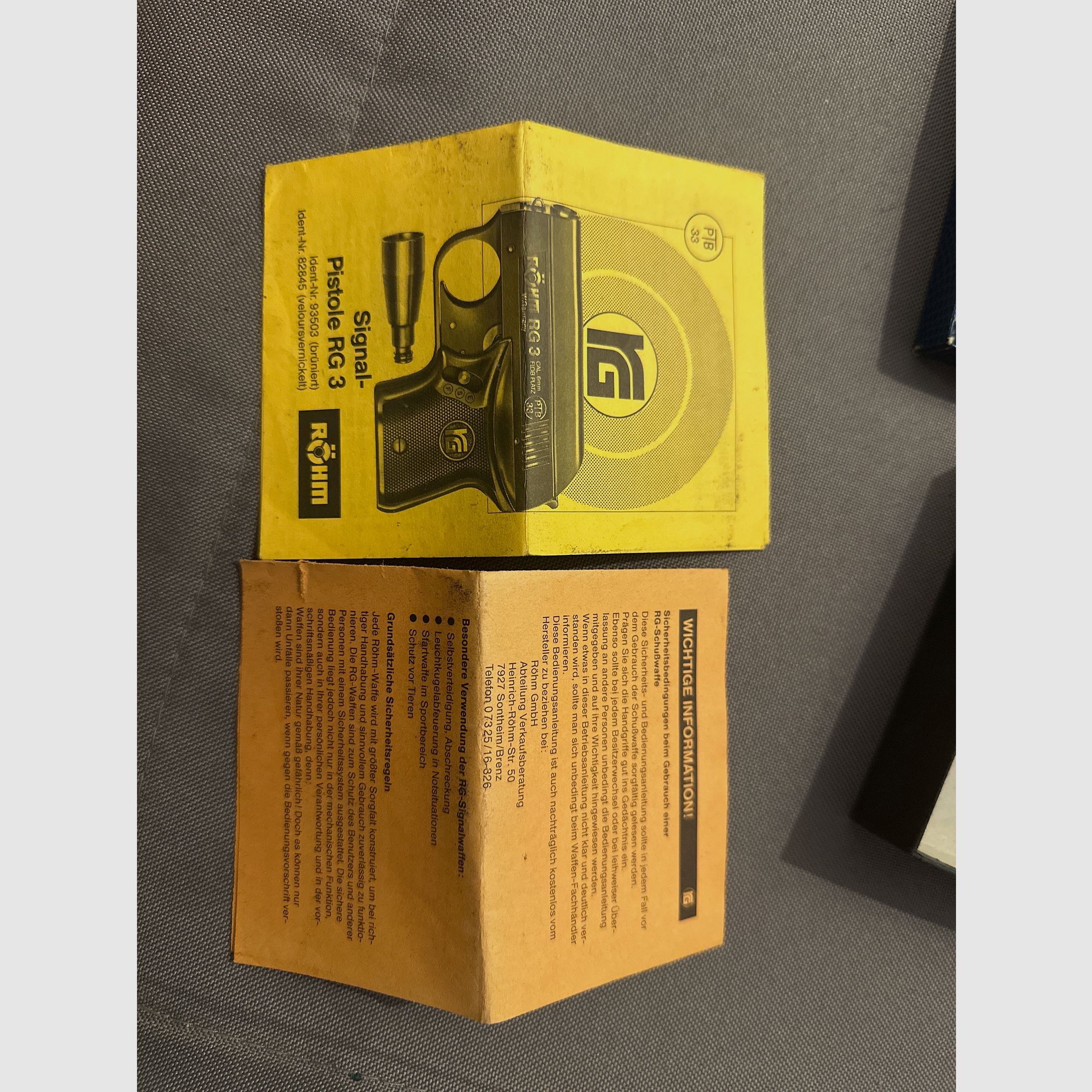 Röhm RG 3 pistolet alarmowy 6 mm Flobert Knall | OVP | 2 magazynki | instrukcja
