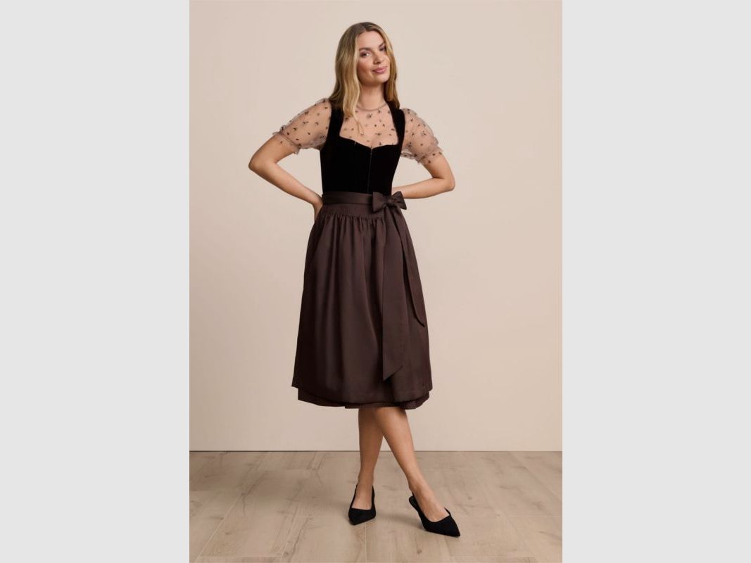 Krüger D-Dirndl Delvara Samt 70cm | dunkelbraun, Bild 2 von 8